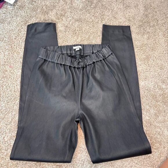 J CREW COLLECTION Black lamb leather stretch leggings sz 4 - Picture 3 of 6